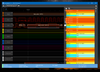 logic analyzer captures i2c signals